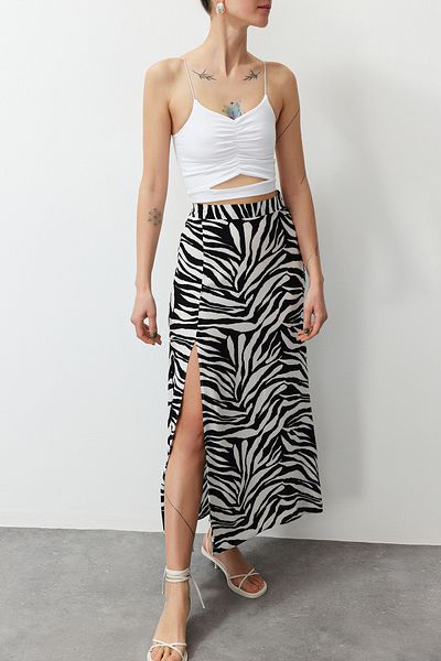 Edit by Trendyol Pletené tílko – bílé, podrobný pas, Strappy Tedss24Al00001