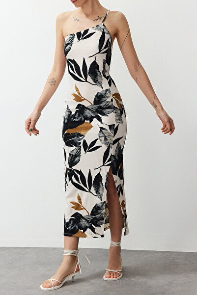 Edit by Trendyol Ecru Strappy Knitted Dress TEDSS24EL00023