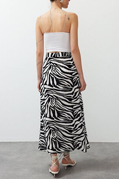 Edit by Trendyol Tarka hasított, részletes szövött szoknya TEDSS24ET00002