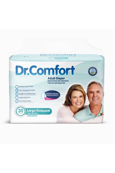Dr.Comfort Adult Waist Banded Patient Diapers Large 30 Pieces