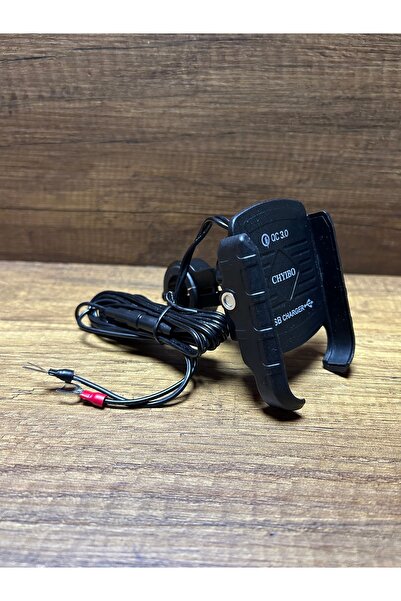 Motosiklet telefon tutucu gidon ve ayna bağlantılı chyibo şarjlı