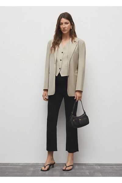 MANGO Woman Wide Leg Maternity Jeans