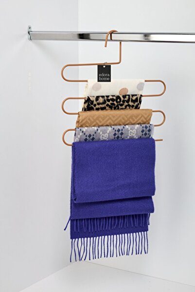 Edora Home Rose 5 piese în dulap Pantaloni cu 5 niveluri Haine, șal, umeraș pentru eșarfe, cuier pentru garderobă - metal inoxidabil