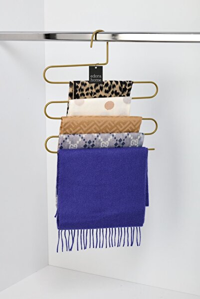 Edora Home Gold Dolap Içi 5 Katlı Pantolon Elbise, Şal, Eşarp, Askısı, Çoklu Gardrop Askılığı - Metal Paslanmaz