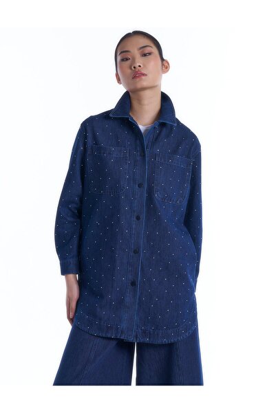 Kayra Джинсова куртка з камінням на кишені, індиго