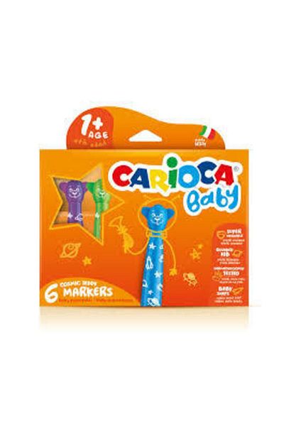 CARIOCA Teddy Baby Washable Felt Tip Pen 6 Pack