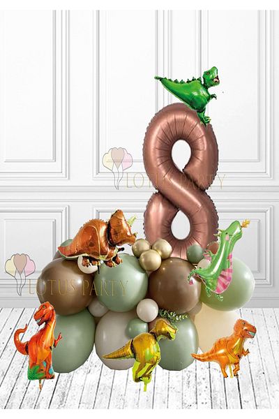 LOTUS PARTY Βάση με μπαλόνι σαφάρι με θέμα τον δεινόσαυρο 8 ετών