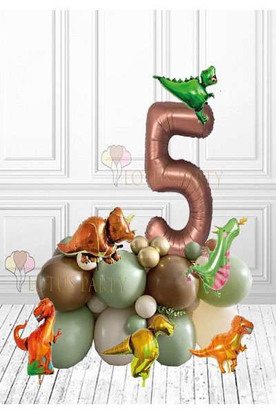 LOTUS PARTY Καφέ αριθμός Safari με θέμα τον δεινόσαυρο 5 ετών