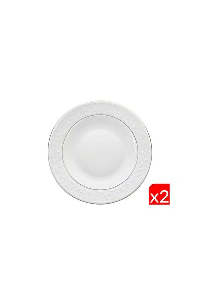 Porland Hazan Platinum Gilded Pit Plate 22cm 2 pcs 04POR031144