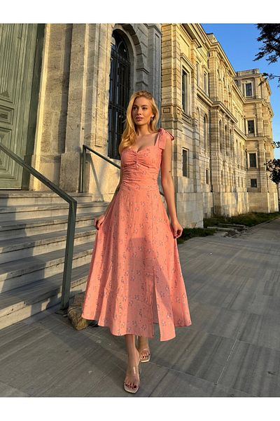 MY DEPO Rochie midi cu bretele late cu imprimeu floral pentru dama