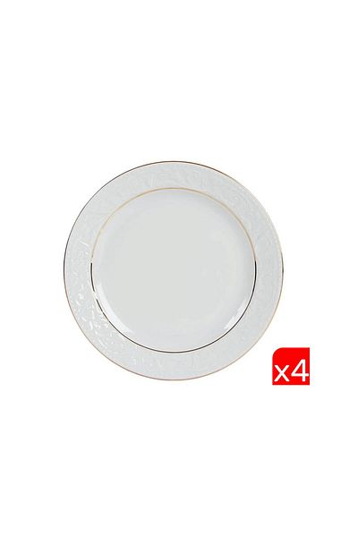 Porland Hazan Gold Gilt Flat Plate 20cm 4-Piece 04POR031036