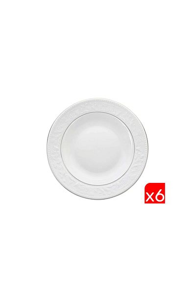 Porland Hazan Platinum Gilt Pit Plate 22cm 6-Piece 04POR031144