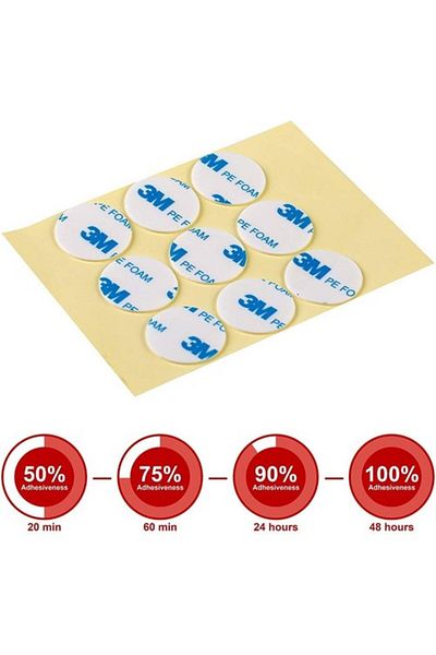 Dünya Magnet 40 Pieces 3M Double Sided Round Foam Tape - 30 mm Diameter