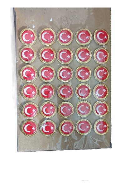 şahane parti طقم شارة نحاس العلم التركي 30 قطعة