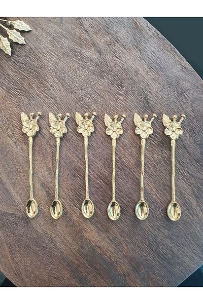 LOVYCO Gold Japanese Rose Teaspoon Gold 6 Pieces