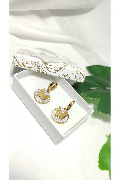 RSB Bijuteri Earrings Butterfly Zircon Stone Gift Package