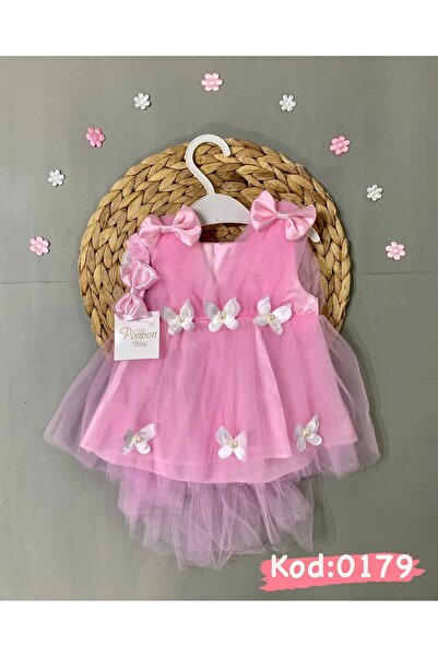 Petite Ponpon Baby Yenidoğan Bebek Mevlüt Elbisesi Mevlit Elbise Tüllü Bahar Elbise Abiye Bebek Hediyelik 0-6 Ay