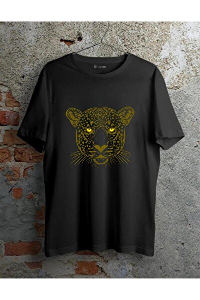 Khione Унисекс тениска с леопардов принт, 100% памук, голям размер