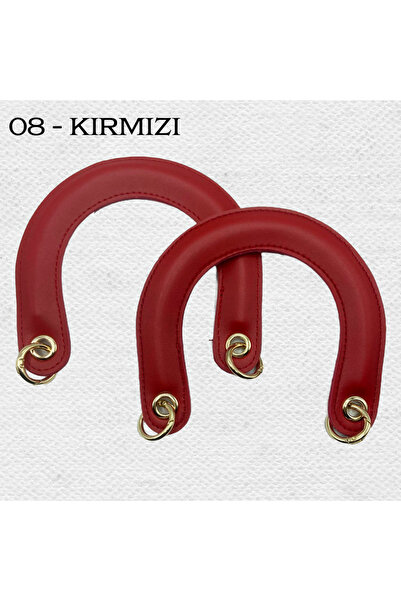 Oxford İplik Dior Model Çanta Sapı Suni Deri Metal Halkalı - 08 Kırmızı