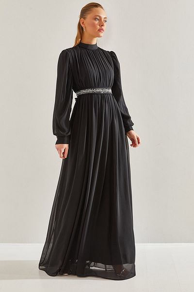 Bianco Lucci Modest Šaty z hidžábu s podšívkou a drahokamy -60191008