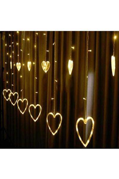 Led Dekor Ramazan Süsleme Işığı Gün Işığı Kalp Perde Işık Kalp Salkım Işık Ka...
