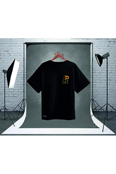 HOFFNUNG تي شيرت مطبوع عليه حرف A للجنسين