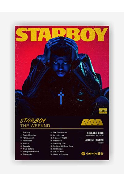 fırsatlar diyarı The Weeknd - Starboy Spotify Kodlu Albüm Duvar Posteri - Kal...