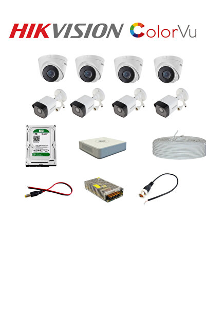 EXPER GÜVENLİK Hikvision Güvenlik Kamera Seti-8'li 1tb Hdd 4 Bullet - 4 Dome ...