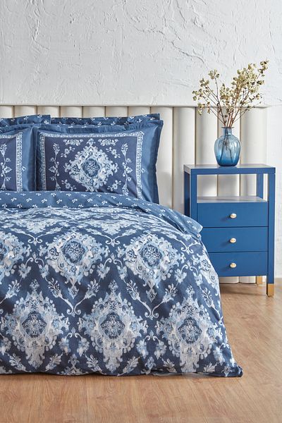 Karaca Home Σετ Παπλωματοθήκη Astrid Cotton Διπλό Indigo