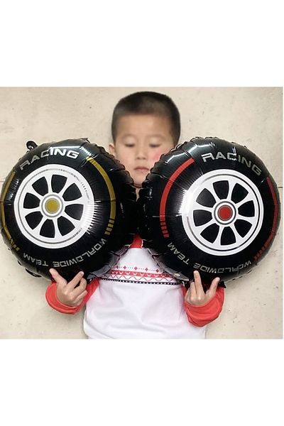 Partifabrik Racing Cars Themed Wheel Tire Foil Balloon 40 cm