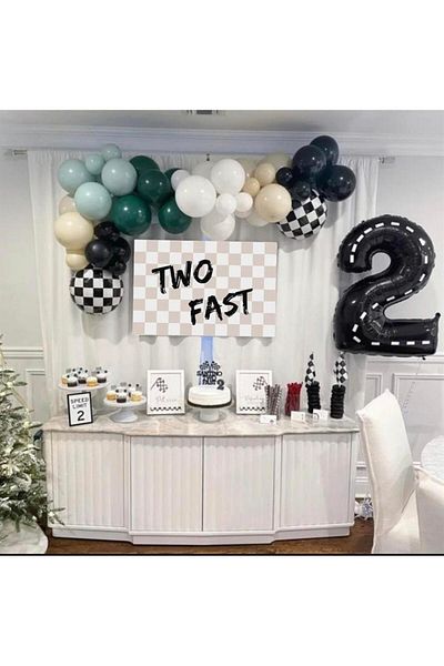 Partifabrik Race Cars Themed Pastel Balloon Set