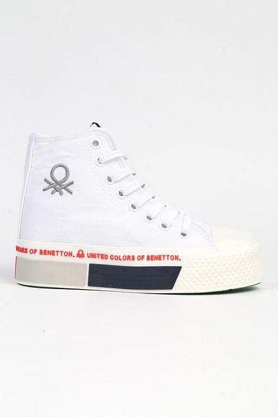 Benetton ® |   BN-30942 - 3114 Alb Roșu - Pantofi sport pentru damă