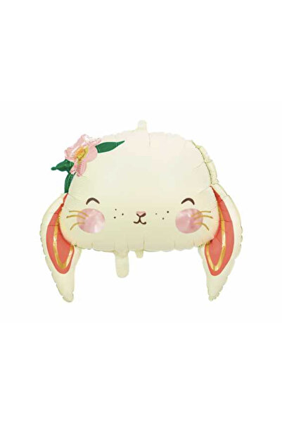 Partifabrik بالون لطيف على شكل رأس أرنب بلون الرمال البحرية مقاس 65 سم