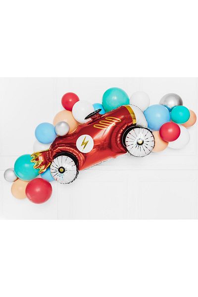 Partifabrik Racing Cars Themed Retro Formula Racing Car Red Foil Balloon 93 cm