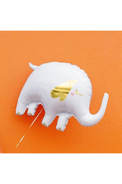 Partifabrik Cute White Elephant Foil Balloon