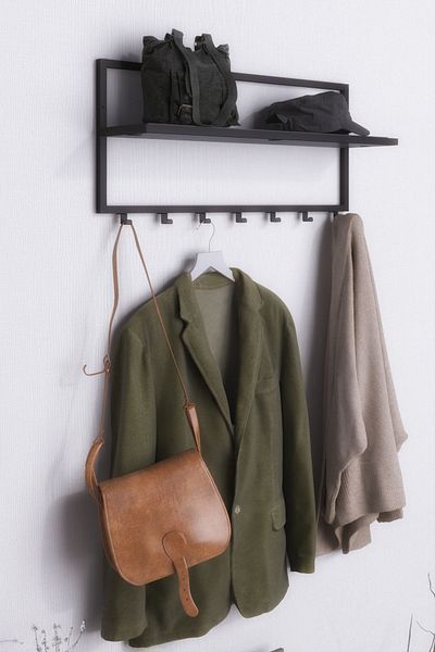 lyla concept Lina Accessory - Anthracite Coat Rack, 43 Cm-4 Hangers