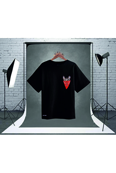 HOFFNUNG Tricou Masked pisică Masky Cat supradimensionat Tricou unisex