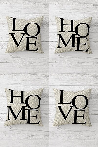 farbala Love Home Text Husă de pernă Combinație de husă de pernă cu fermoar a...