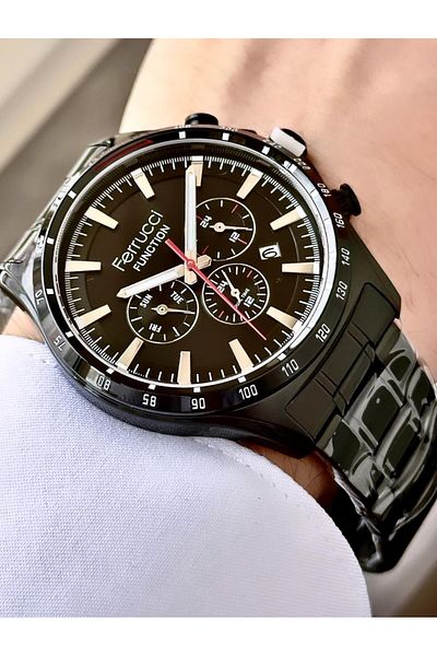 Ferrucci Men's Multifunctional Metal Band Wristwatch