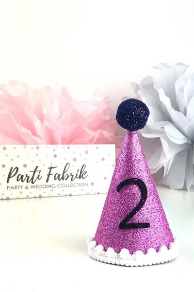 Partifabrik Mini Pălărie cu Pompom Sclipici Vârsta 2