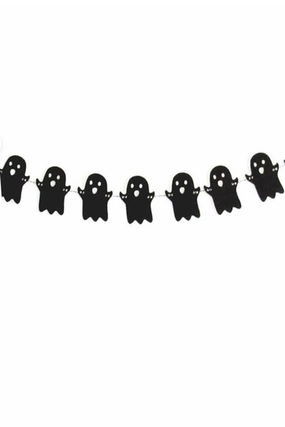 Partifabrik Cadılar Bayramı Halloween Hayalet Banner Siyah 11 Li