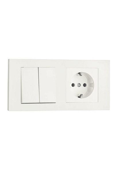 ga gözde aydınlatma OVİVO GRANO WHITE COMMUTATOR (مفتاح مزدوج) مجموعة مقبس أرضي