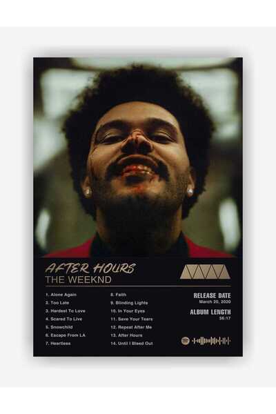 fırsatlar diyarı The Weeknd - After Hours Spotify Kodlu Albüm Duvar Posteri -...