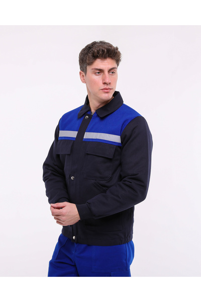 Çamdalı İş Elbiseleri Çamdalı Iş Elbiseleri - Iş Montu - 7/7 Kapitoneli Saks Mavi Robalı Lacivert Kışlık Işçi Mont