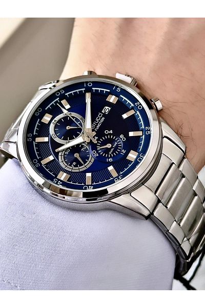 Ferrucci Men's Multifunctional Metal Band Wristwatch