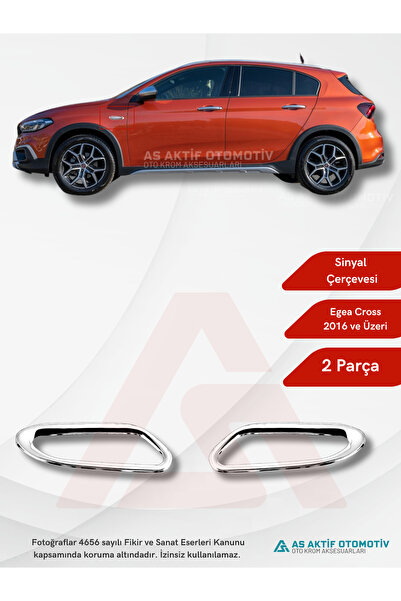 as aktif otomotiv oto krom aksesuarları Fiat Egea Uyumlu HB-Cross Sinyal Çerç...