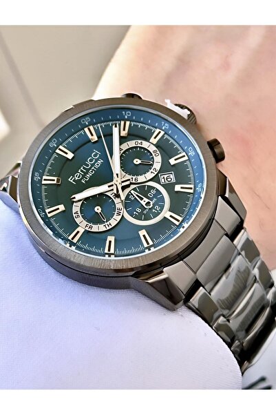 Ferrucci Men's Multifunctional Metal Band Wristwatch
