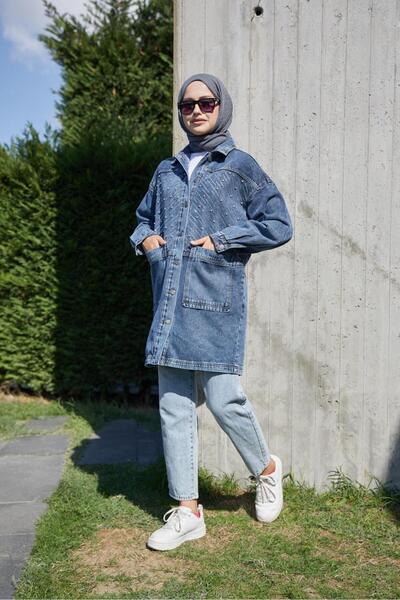 ENZİM JEANS Jachetă de blugi oversize pentru femei