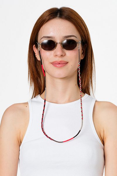 Hippi Watermelon Colored 70 cm Handmade Braided Specially Designed Unisex Glasses Lanyard Accessory