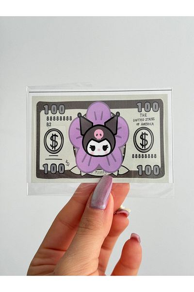 Planet Butik Kuromi Dollar Card Covering Sticker